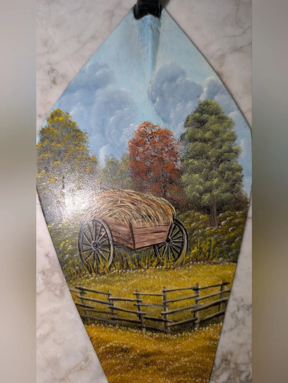 Vintage Hand Painted Garden Trowel Wall Art, Signed L. Frogue, Rustic Country